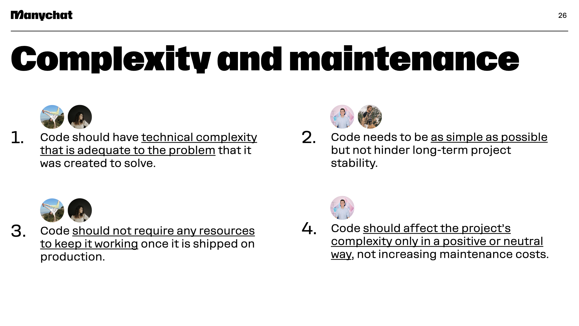 Complexity and maintenance section